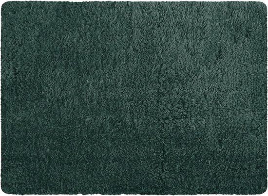 MSV Badkamerkleedje/badmat tapijt - voor de vloer - donkergroen - 50 x 70 cm - Microfibre - langharig