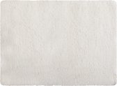 MSV Badkamerkleedje/badmat tapijt - voor de vloer - wit - 50 x 70 cm - Microfibre - langharig