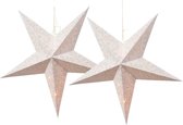 Étoile de Noël lumineuse Decoris - 2x - blanc - 60 cm - papier - alimenté par batterie