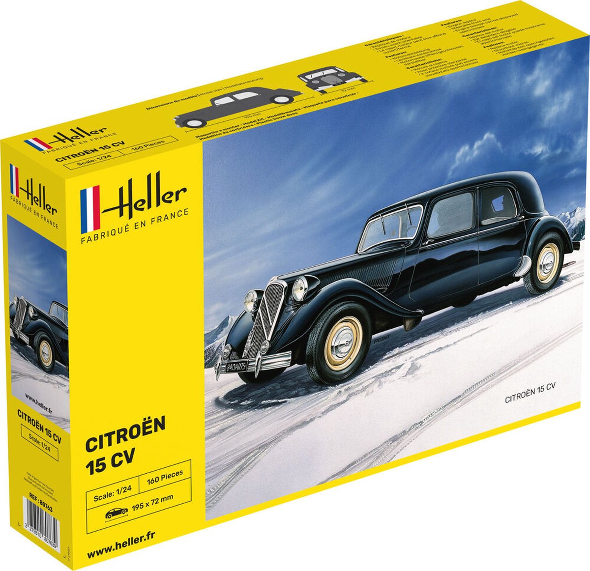 Maquette voiture : Kit : Renault 4 CV - Jeux et jouets Heller