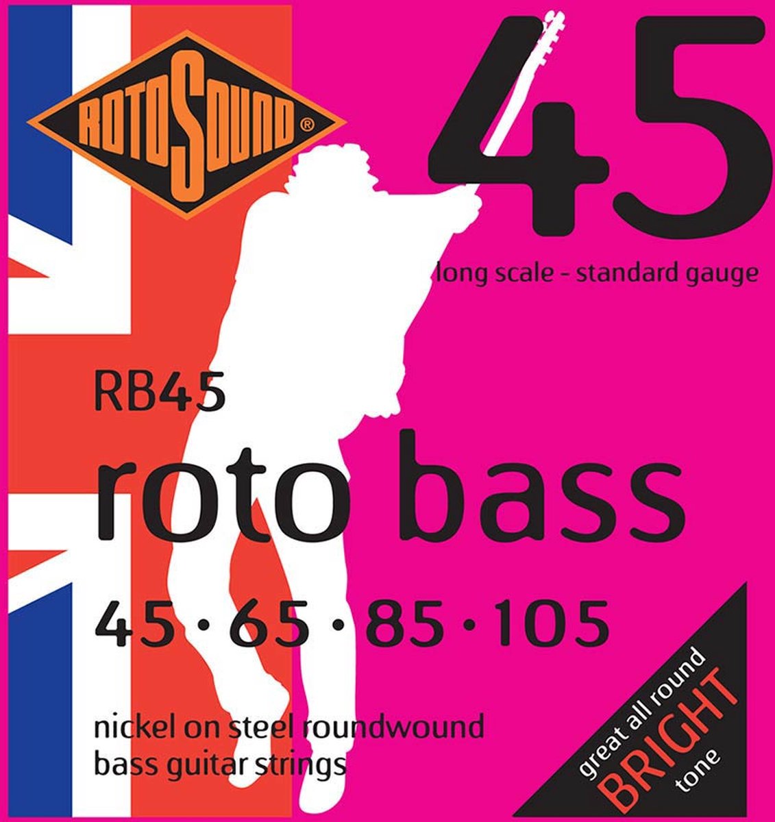 Basgitaarsnaren set Rotosound RB45 nickel on steel roundwound Standard