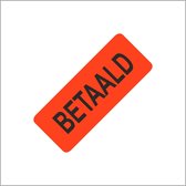 Sticker - "BETAALD" - Etiketten - Fluor Rood - 50 x 21mm - 500 Stuks - Signaal