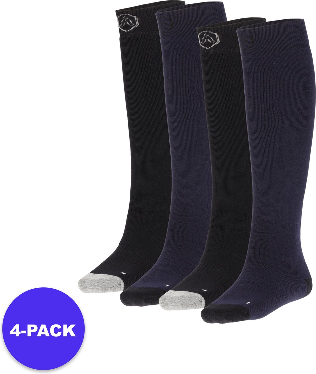 Apollo Sports Skisokken Unisex Badstof zool – 46/48 4-Pack Voordeelpakket Blauw