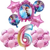 Balonnenset - Roze - Prinses Disney Frozen - Party Ballon Prinses - Verjaardagsfeestje - 6 jaar