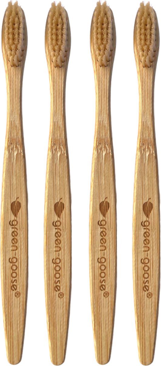 Bamboe tandenborstel (zacht) | 4 stuks | Natural Bamboo | Bamboo tandenborstel | 100% BPA-vrij | natuurlijk afbreekbaar | Bruin