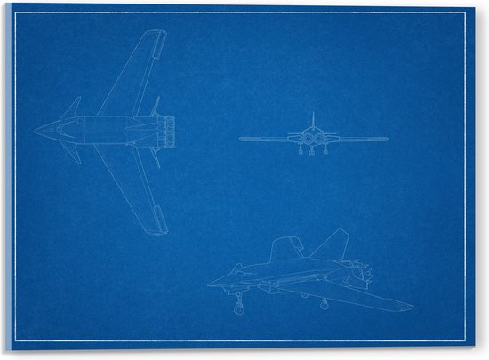 Acrylglas - Blauwdrukken van Vliegtuigen - 40x30 cm Foto op Acrylglas (Wanddecoratie op Acrylaat)