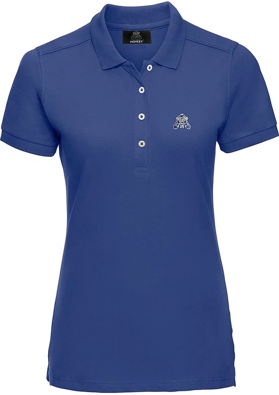 The Golden Monkey Poloshirt Slim Fit Dames Helder Blauw