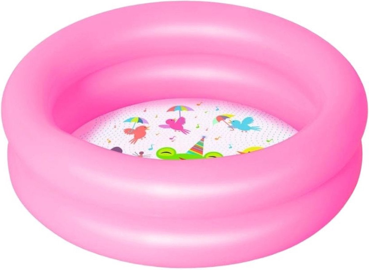 Bestway - Opblaasbaar Babyzwembad - PVC - Eenvoudig opblazen - Roze - 21 Liter - 61 cm diameter - Peuterzwembad - Geschikt voor Balkon en Tuin