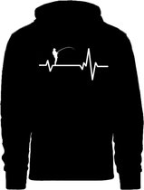 Grappige hoodie - trui met capuchon - vissen - hartslag - heartbeat - maat XL