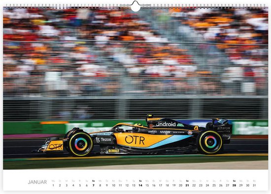 Calendrier de bureau F1 2024 - Calendrier de course de Formule 1 avec des  images de voitures de course