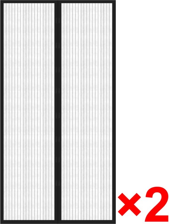 Magnetisch Horgordijn Zwart Vliegengordijn deur - 100 x 210 cm - Merkloos