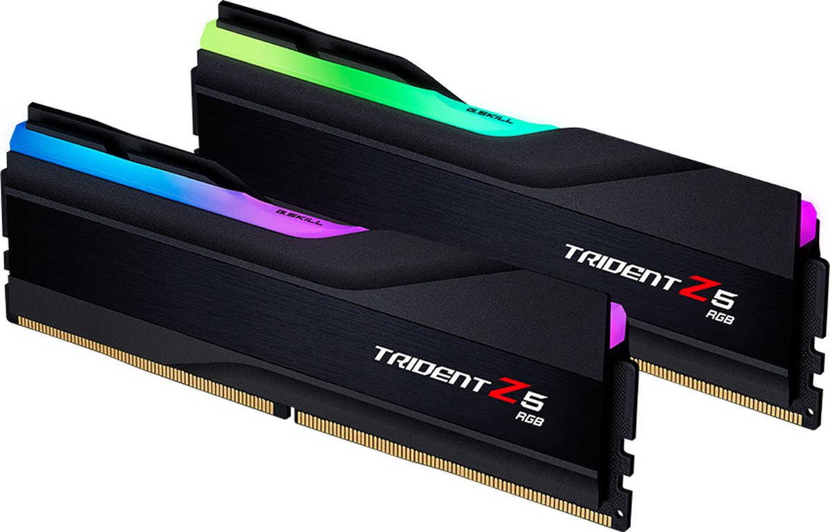 G.Skill Trident Z5 RGB F5-6800J3445G32GX2-TZ5RK - Geheugen - DDR5 - 64 GB: 2 x 32 GB - 288-PIN - 6800 MHz / PC5-54400 - CL34 - 1.40V - Intel XMP 3.0 - zwart