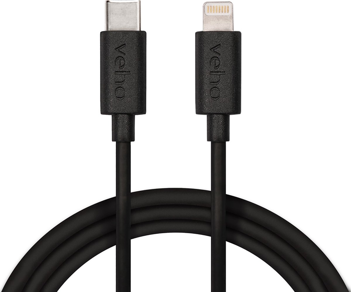 Veho VCL-005-MFI-C-1M Lightning-kabel Zwart