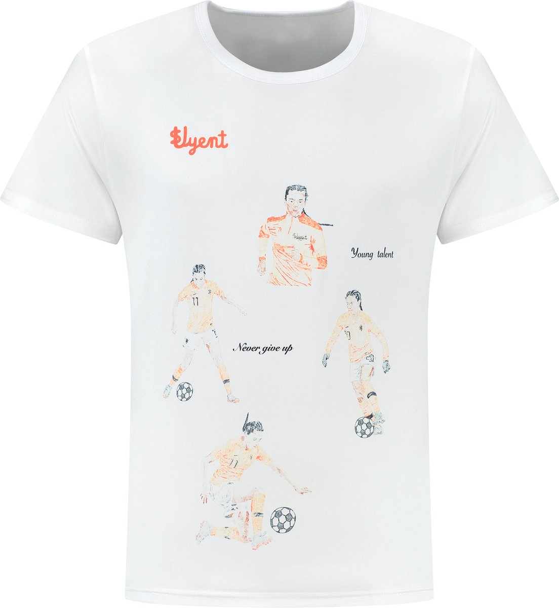 Svyent tshirt schets/tekening oranje leeuwin Esmee Brugts, kleding maat M