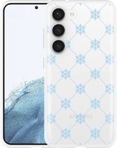 Cazy Hoesje geschikt voor Samsung Galaxy S23 Snowflake Pattern