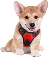 JAXY Harnais pour chien - Harnais pour chien - Harnais pour petit chien - Harnais en Y pour chien - Harnais pour chien - Harnais anti- Trek pour chien - Réfléchissant - Taille S - Rouge