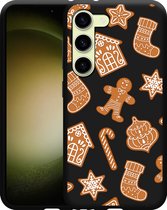 Cazy Hoesje Zwart geschikt voor Samsung Galaxy S23 Christmas Cookies
