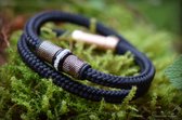 Urn-Crematie-as heren armband-Sieraad wordt voor u op maat gemaakt!- 6mm- Zwart-Sail Rope Heren armband met crematie-as verwerkt in bedel- Design rvs kralen-Herinneringsarmband-Assieraad-Veilige rvs sluiting-Herdenkingsssieraad-Handgemaakt door Jet