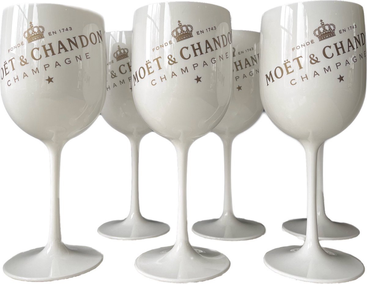 Moët & Chandon Ice - 12 stuks Champagne Glazen (Wit) - Acryl - Moët & Chandon