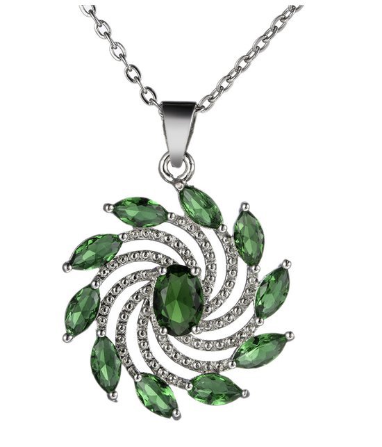 N3 Collecties 925 sterling zilveren Groene Emerald ketting voor dames
