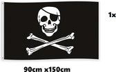 Vlag Piraat 90cm x 150cm - Landen festival thema feest fun verjaardag piraten