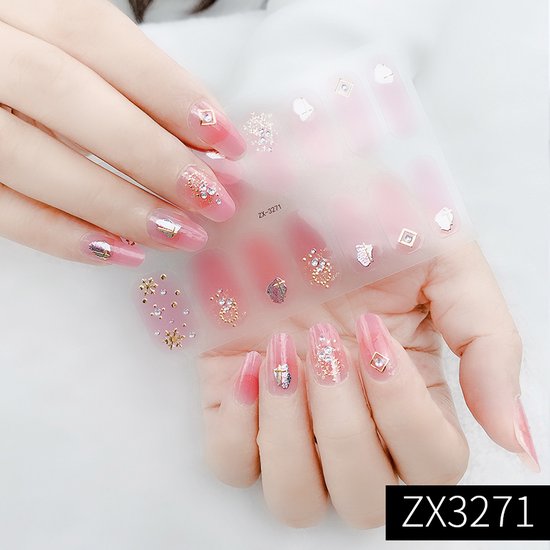 Foto: Prachtige nieuwe design nagelstickers 1 vel 14 tips manicure nagel stickers nail stickers