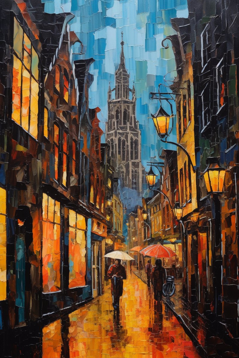 Sfeer Poster - Antwerpen Stad - Onze-Lieve-Vrouwekathedraal - posters - formaat 60x90cm - 386