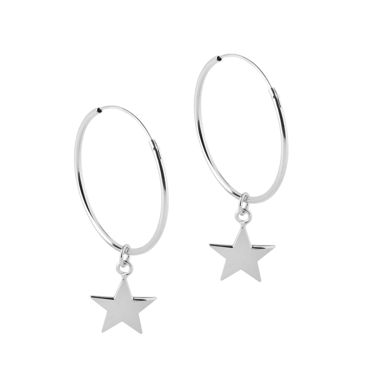 Zilver Hoop met Ster 22 MM