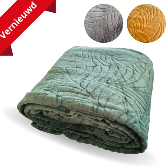 Bline XXL Fleece Deken - Fleece plaid - Warme Comfortabele Luxe - 220x240 cm - Groen