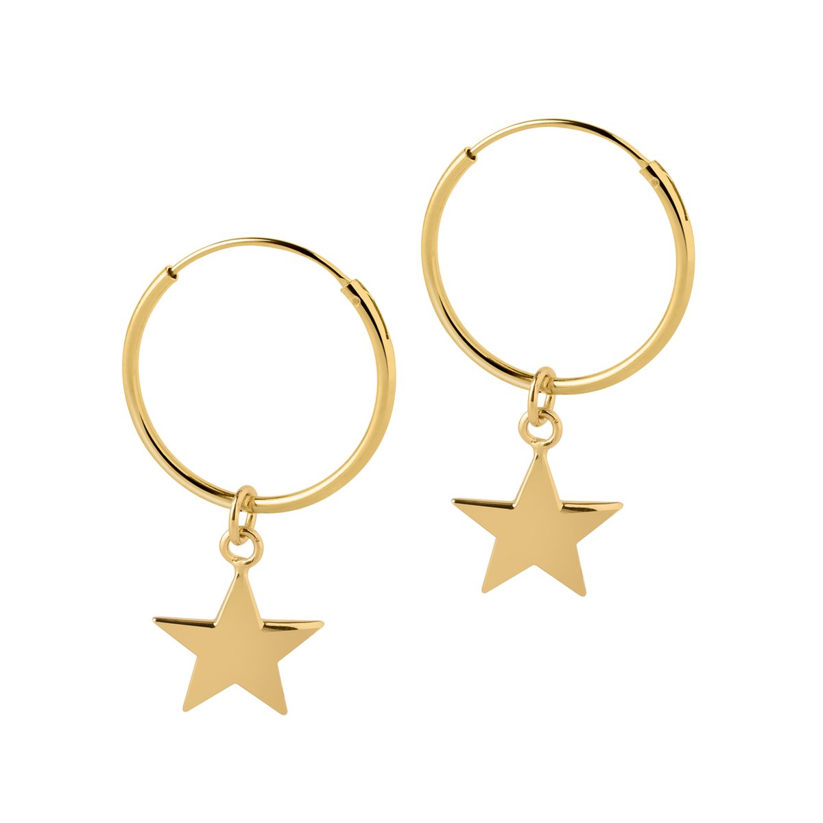 Goud Plated Hoop met Ster 18 MM