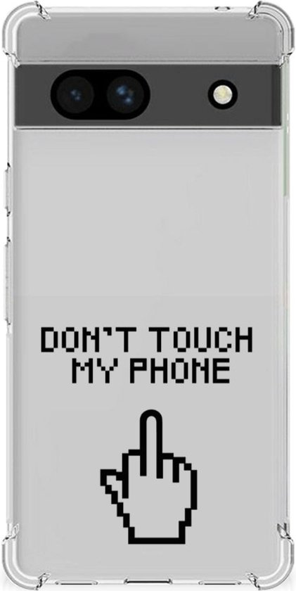 Coque pour smartphone Google Pixel 7A Phone Case avec bord transparent Finger Don't Touch My Phone