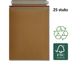 Enveloppen - 25 stevige FSC-gecertificeerde kartonnen brievenbus enveloppen met plak- en scheurstrip A4 + - 254 x 343mm - 25 stuks per verpakking - brievenbusformaat