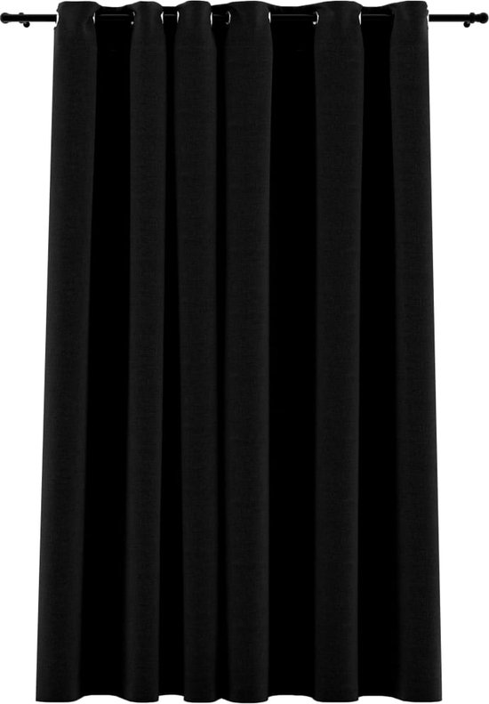 vidaXL-Gordijn-linnen-look-verduisterend-met-ogen-290x245-cm-zwart