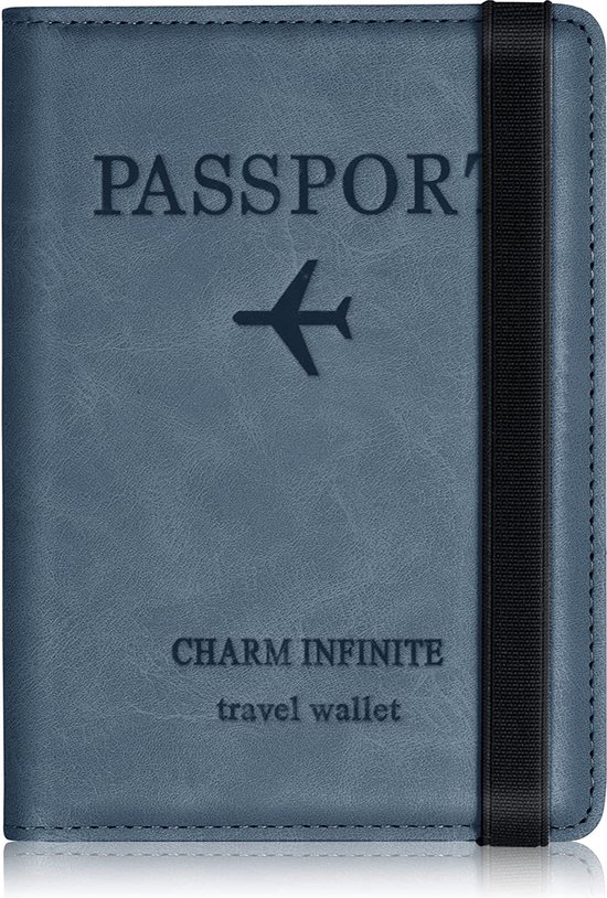 BOTC RFID Paspoorthoesje - Paspoorthouder - RFID Bescherming - Beschermhoes voor Paspoort & Kaarthouder - Blauw