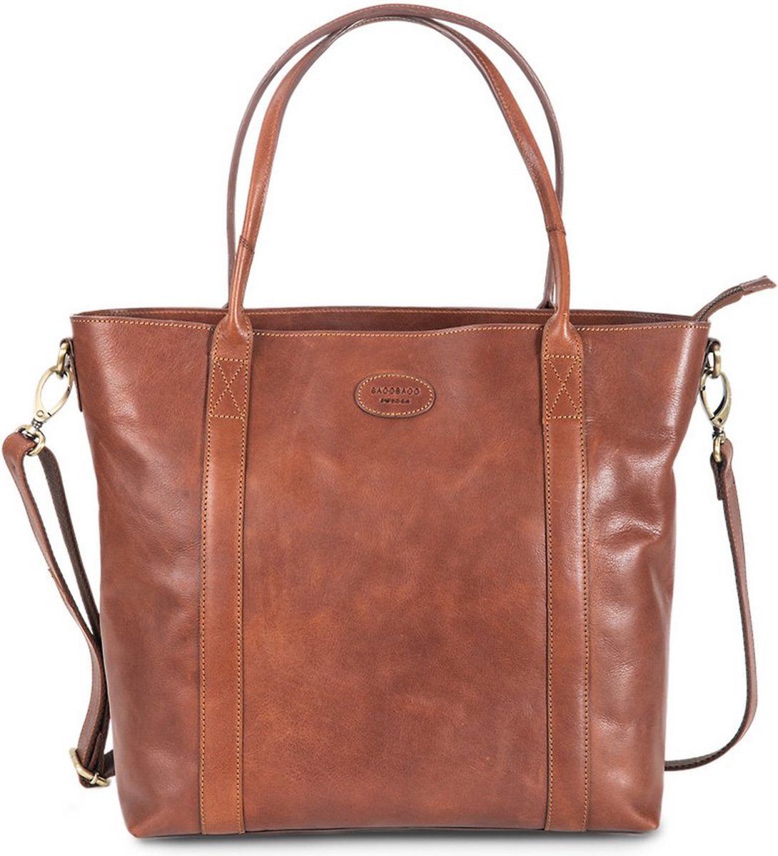 Lederen shopper tas