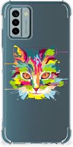 Silicone Case Nokia G22 Smartphone hoesje met doorzichtige rand Cat Color