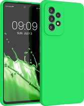 kwmobile telefoonhoesje geschikt voor Samsung Galaxy A53 5G - Hoesje met siliconen coating - Smartphone case in neon groen
