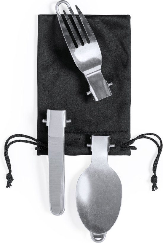 Camping pannenset met bestek - Kookset - Kamperen - Koken - Lichtgewicht - Aluminium - RVS van Merkloos — afbeelding 5