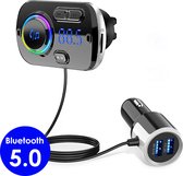 Emetteur Fm VESFY avec Bluetooth et chargeur rapide - 7 couleurs - Récepteur Bluetooth - Kit voiture bluetooth - Chargeur voiture - Emetteur Fm