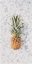 Poster (Mat) - Ananas op Marmeren Achtergrond - 50x100 cm Foto op Posterpapier met een Matte look