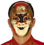 Fiestas Guirca - Masker Veneciana Muziek (Goud Rood)