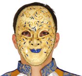 Fiestas Guirca - Masker Veneciana (goud blauw)