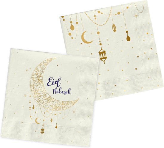 Folat - Servetten Eid Mubarak 33x33cm - 20 stuks