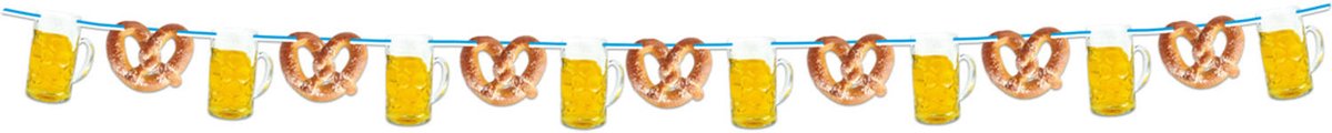 Folat - Oktoberfest Bierpullen & Pretzels Vlaggenlijn - 10 meter