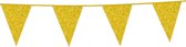 Goud gele glitter vlaggenlijn karton | 6m