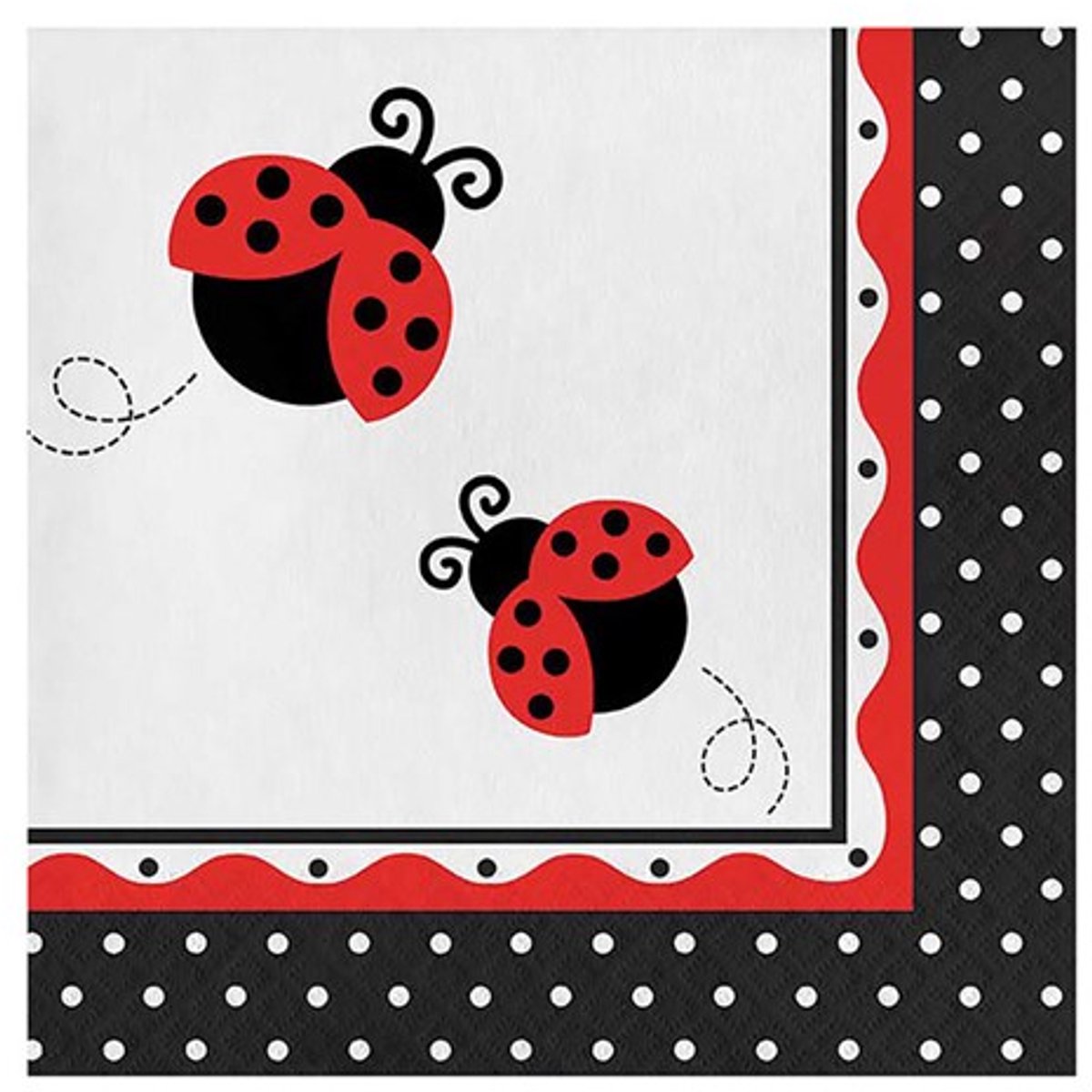 Servetten Lady Bug - 16 stuks - 33 x 33 cm