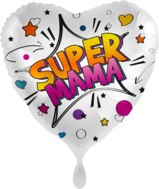 Everloon - Folieballon - Super mama hart - 43cm