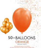 Latex 50 ballonnen oranje 12 inch.
