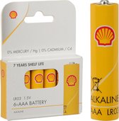 Shell Batterijen - AAA type - 6x stuks - Alkaline - Long life