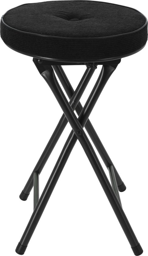 Home & Styling Bijzet krukje/stoel - Opvouwbaar - Ribcord - D33 H49